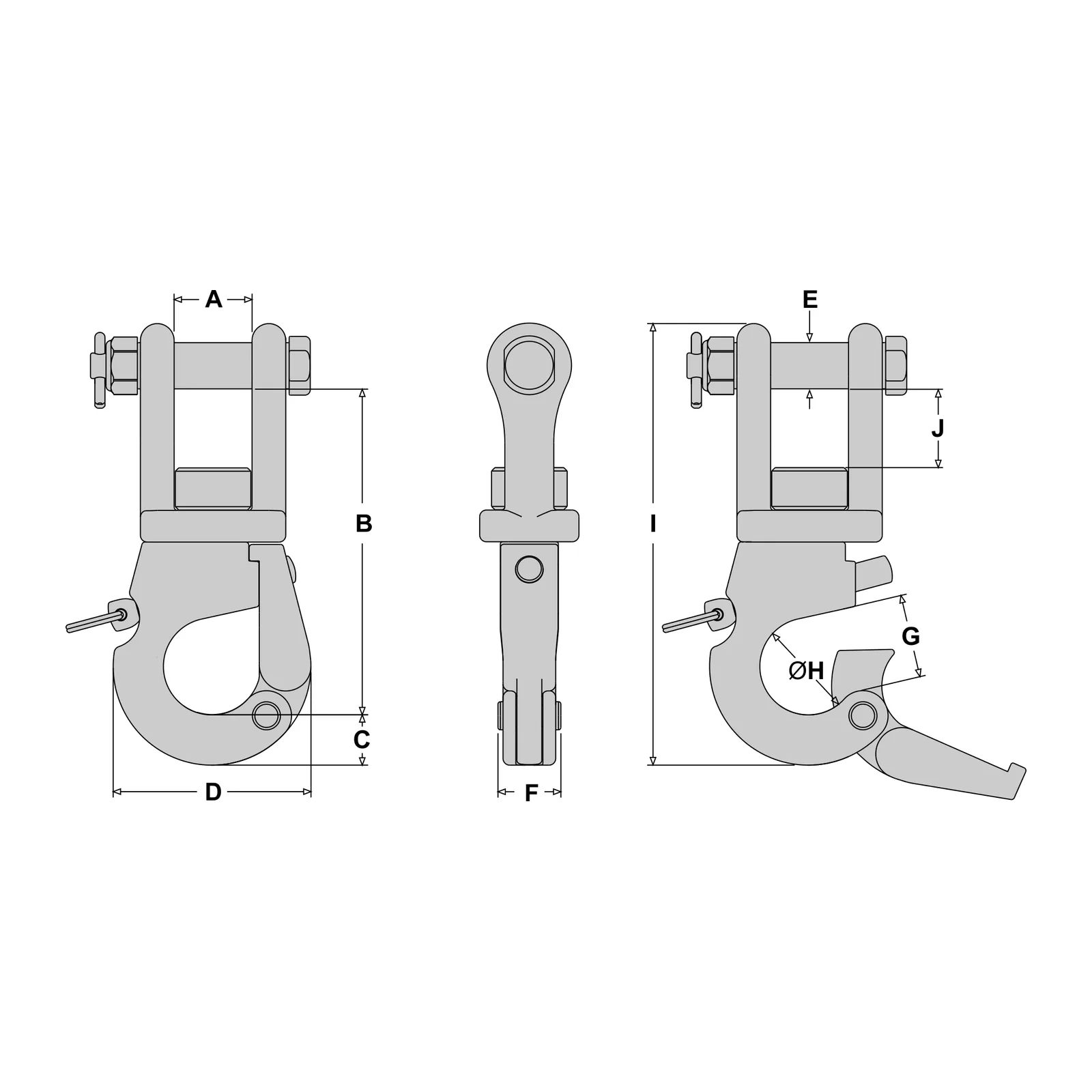 SS20L Clevis Bail Plunger Pin Lifting Hook