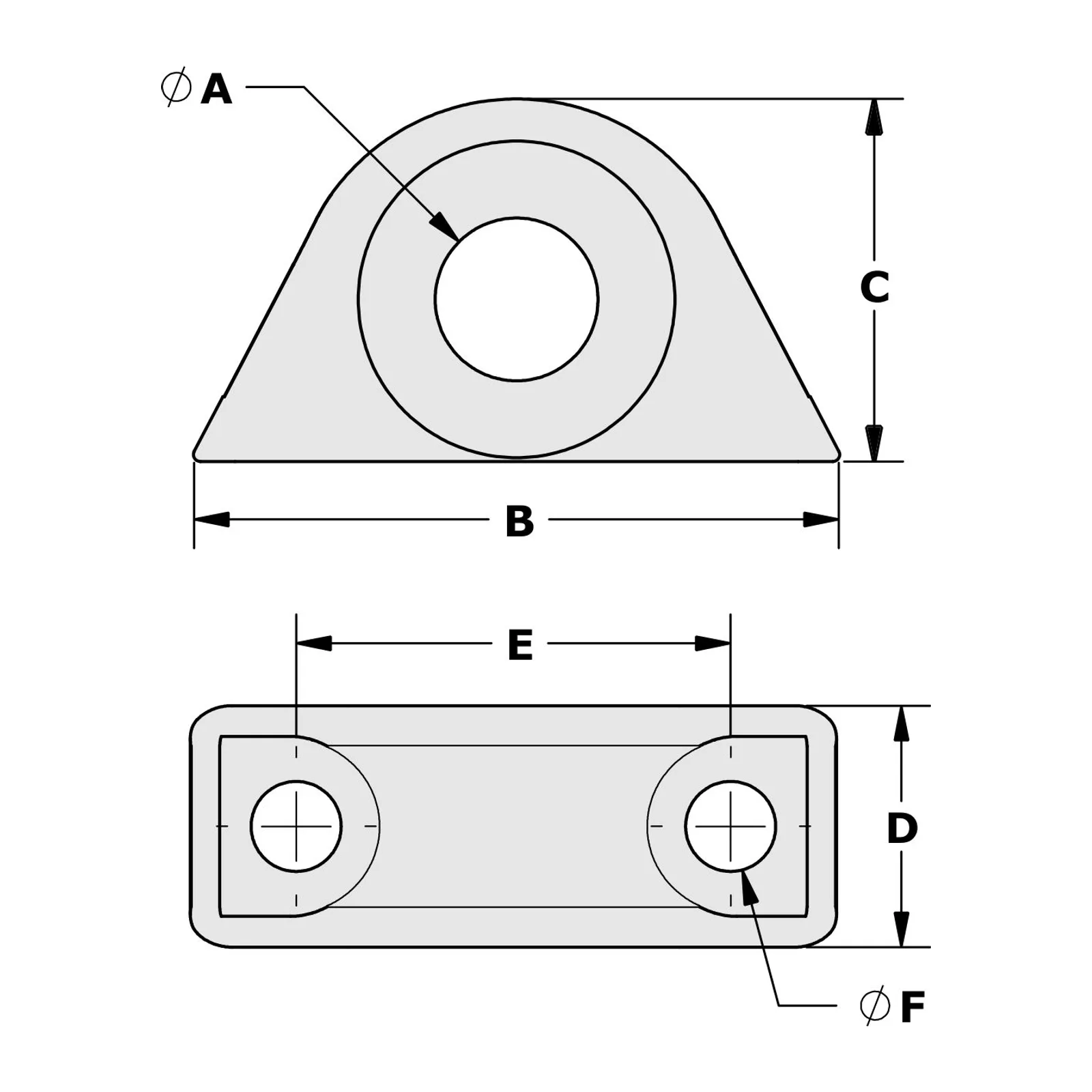 16mm Titanium Bolt-down Fairlead (Single)